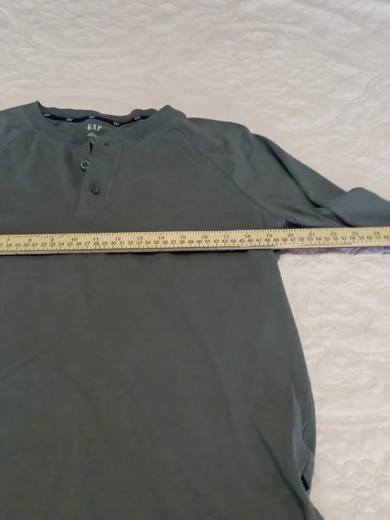 Men's Long Sleeve Henley Shirt Gray - Picture 3 of 4